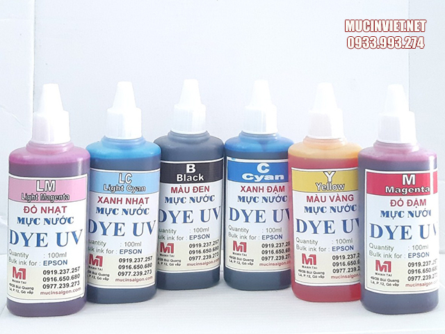Mực Dye - phổ màu cơ bản và đáp ứng nhau cầu sử dụng thường ngày